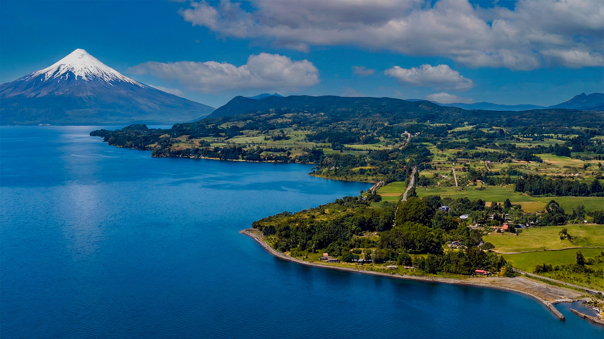 Paisaje montañoso en el sur de Chile.